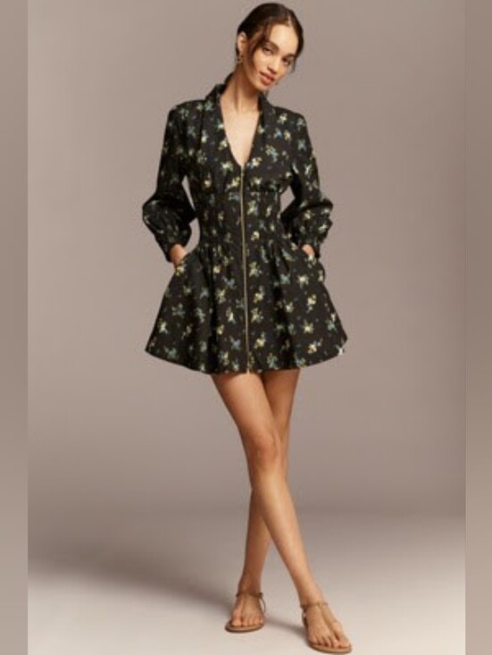 Anthropologie Dresses & Skirts - Tommie Cotton Floral Zip Dress